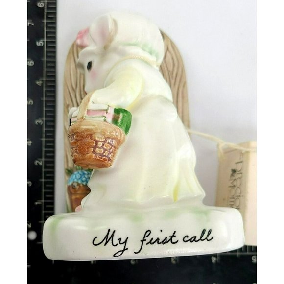 VTG 1980 AVON Precious Moments Mouse Figurine MY FIRST CALL Japan **READ** - Picture 9 of 9